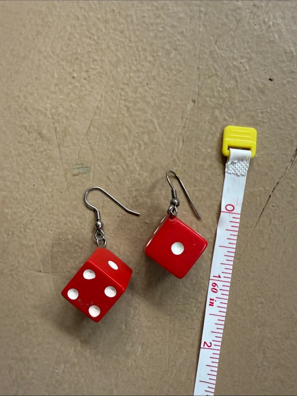 Red Dice Drop Earrings